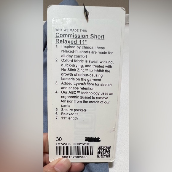 NWT Lululemon Commission Short Qwick Oxford 11" Relaxed Travel Casual Golf - Picture 10 of 13